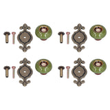 4 Sets Furniture Handle Zinc Alloy Cabinet Door Drawer Handle Exquisite Furniture AccessoriesGreen - Rear View