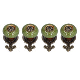 4 Sets Furniture Handle Zinc Alloy Cabinet Door Drawer Handle Exquisite Furniture AccessoriesGreen