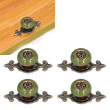 4 Sets Furniture Handle Zinc Alloy Cabinet Door Drawer Handle Exquisite Furniture AccessoriesGreen