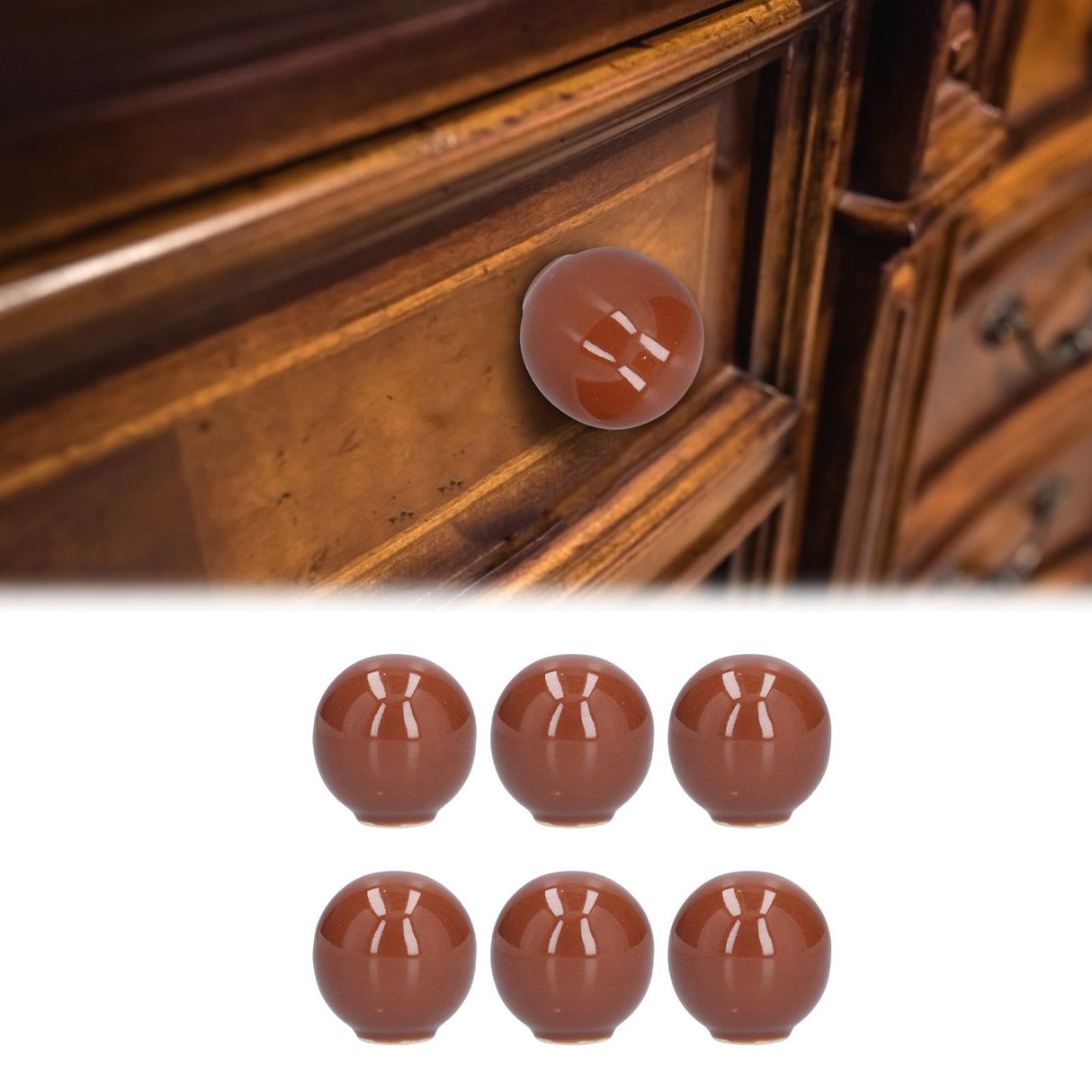 Cabinet Knobs No Fading Beautiful Exquisite DIY Zinc Alloy Modern Simple Drawer KnobsBrown