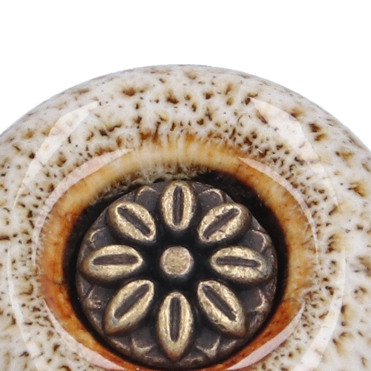 4 Set Cabinet Handle Retro Round Shaped Single Hole Door Knob for Home Bedroom Living RoomGreen Ancient Leopard Print White