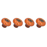 4 Set Cabinet Handle Retro Round Shaped Single Hole Door Knob for Home Bedroom Living RoomGreen Ancient Leopard Print Orange - Rear View