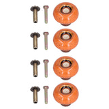 4 Set Cabinet Handle Retro Round Shaped Single Hole Door Knob for Home Bedroom Living RoomGreen Ancient Leopard Print Orange - Low Angle