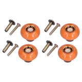 4 Set Cabinet Handle Retro Round Shaped Single Hole Door Knob for Home Bedroom Living RoomGreen Ancient Leopard Print Orange - Extra Image