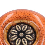 4 Set Cabinet Handle Retro Round Shaped Single Hole Door Knob for Home Bedroom Living RoomGreen Ancient Leopard Print Orange - Extra Image