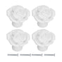 4 Set Rose Shaped Handle Modern Ceramic Cabinet Knob for Home Living Room BedroomWhite