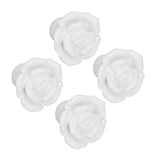 4 Set Rose Shaped Handle Modern Ceramic Cabinet Knob for Home Living Room BedroomWhite