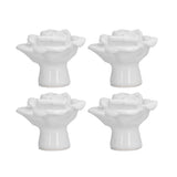 4 Set Rose Shaped Handle Modern Ceramic Cabinet Knob for Home Living Room BedroomWhite