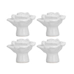 4 Set Rose Shaped Handle Modern Ceramic Cabinet Knob for Home Living Room BedroomWhite