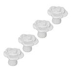 4 Set Rose Shaped Handle Modern Ceramic Cabinet Knob for Home Living Room BedroomWhite