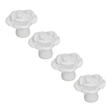 4 Set Rose Shaped Handle Modern Ceramic Cabinet Knob for Home Living Room BedroomWhite