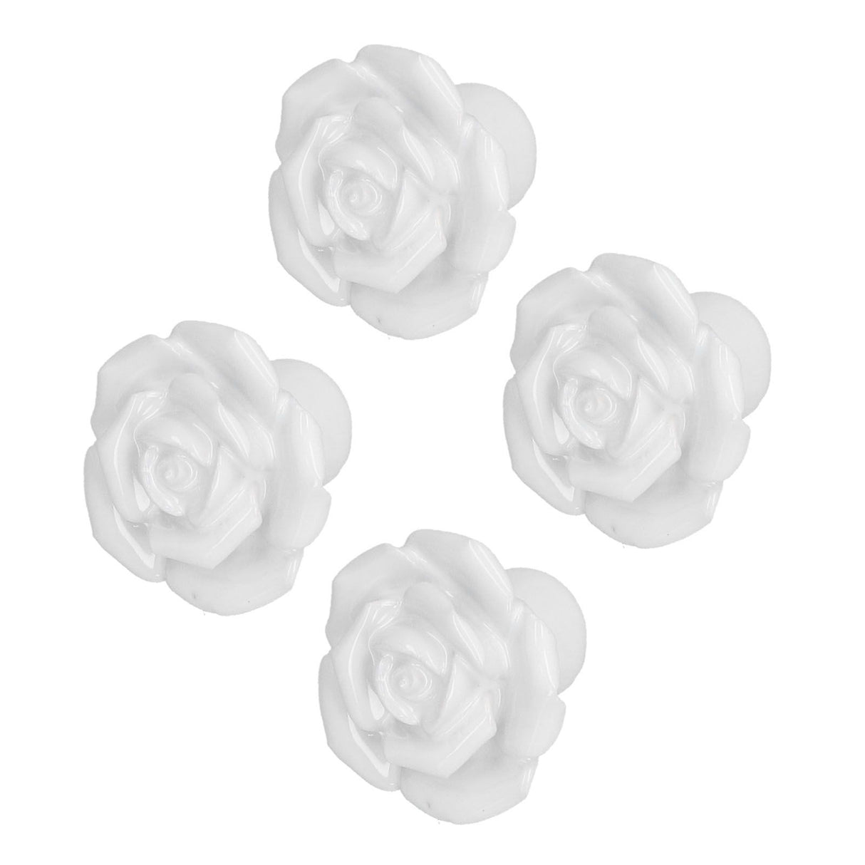 4 Set Rose Shaped Handle Modern Ceramic Cabinet Knob for Home Living Room BedroomWhite