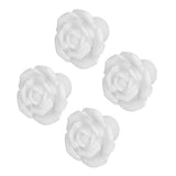 4 Set Rose Shaped Handle Modern Ceramic Cabinet Knob for Home Living Room BedroomWhite - Rear View