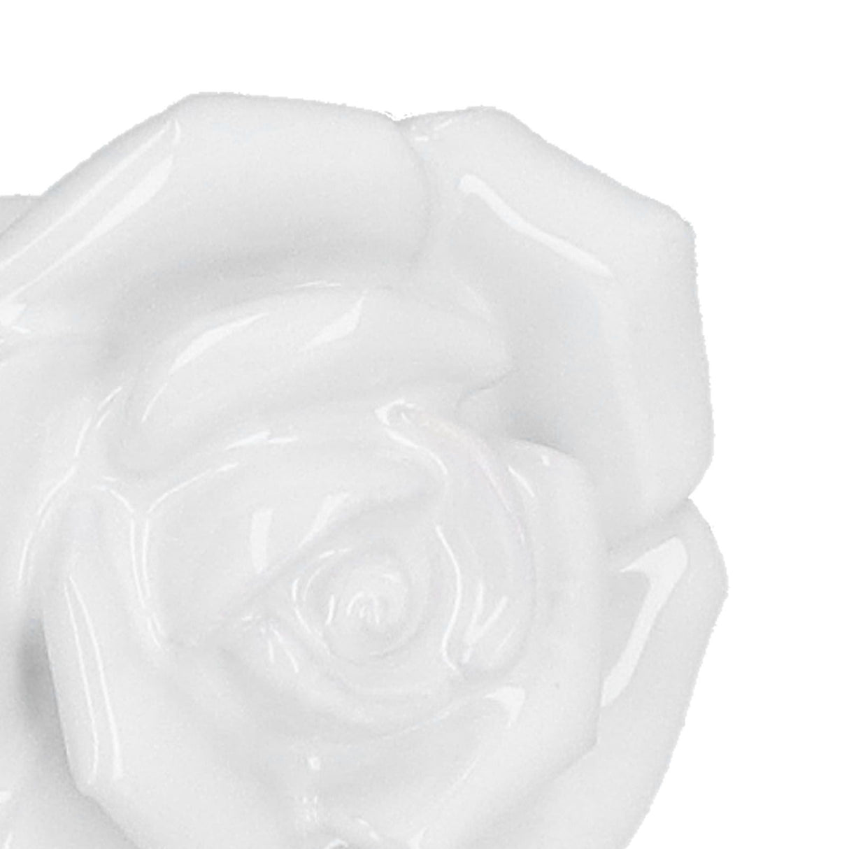 4 Set Rose Shaped Handle Modern Ceramic Cabinet Knob for Home Living Room BedroomWhite