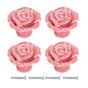 4 Set Rose Shaped Handle Modern Ceramic Cabinet Knob for Home Living Room BedroomPink
