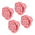 4 Set Rose Shaped Handle Modern Ceramic Cabinet Knob for Home Living Room BedroomPink