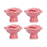 4 Set Rose Shaped Handle Modern Ceramic Cabinet Knob for Home Living Room BedroomPink - Close-Up Angle