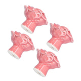 4 Set Rose Shaped Handle Modern Ceramic Cabinet Knob for Home Living Room BedroomPink