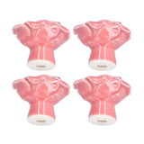 4 Set Rose Shaped Handle Modern Ceramic Cabinet Knob for Home Living Room BedroomPink