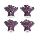4 Set Rose Shaped Handle Modern Ceramic Cabinet Knob for Home Living Room BedroomPurple