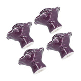 4 Set Rose Shaped Handle Modern Ceramic Cabinet Knob for Home Living Room BedroomPurple