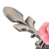 2Set Cabinet Knob Rose Flower Ceramic Pull Handle Closet Drawer Knob for Kitchen Furniture - Extra Image