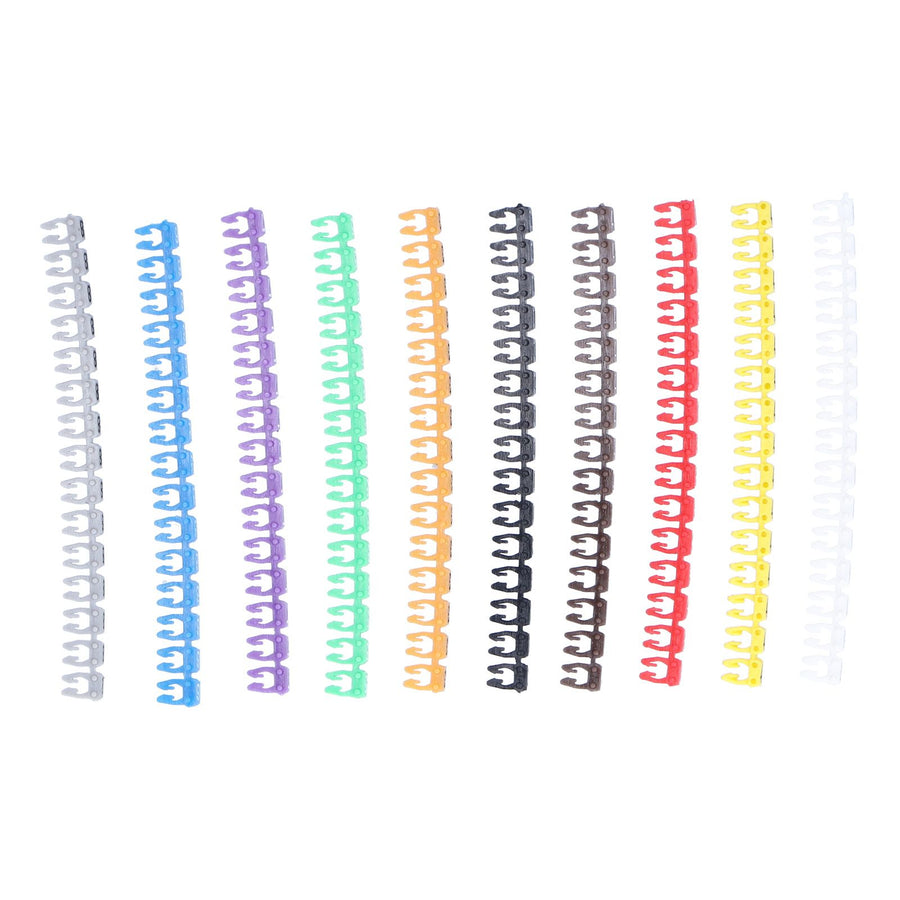 Clip On Cable Marker Waterproof Cable Identification Tube Colorful 0‑9 Number Wire Label Tube Wire Marker