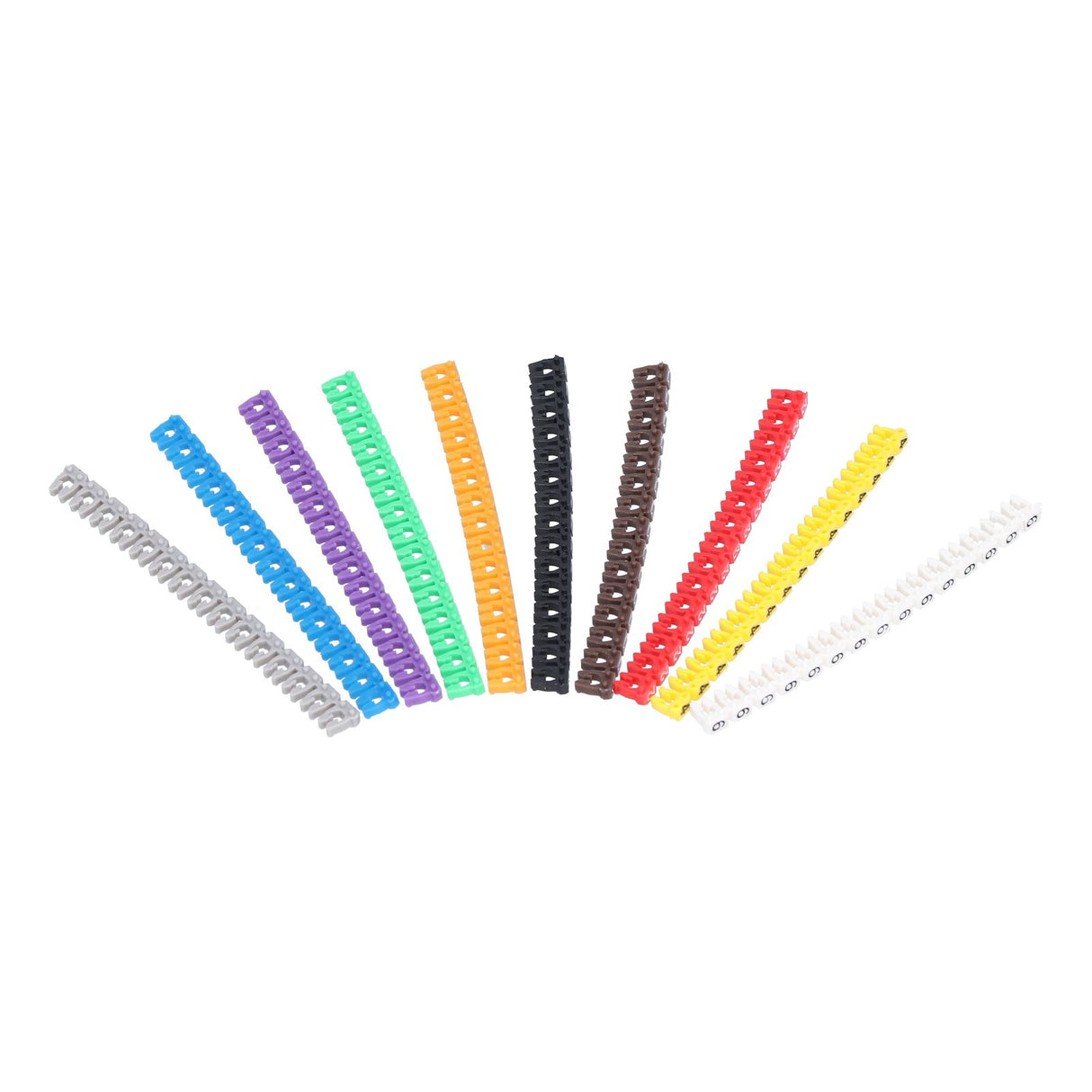 Clip On Cable Marker Waterproof Cable Identification Tube Colorful 0‑9 Number Wire Label Tube Wire Marker