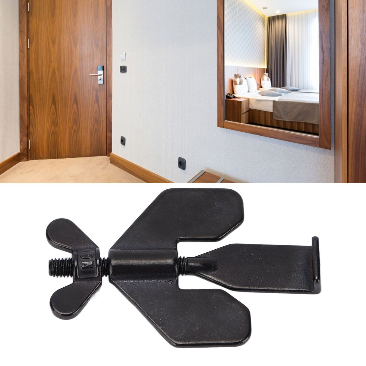 Portable Door Lock Home Security Locker Travel Lockdown Lock Anti Thief Easy to Install for Hotel and ApartmentBlack