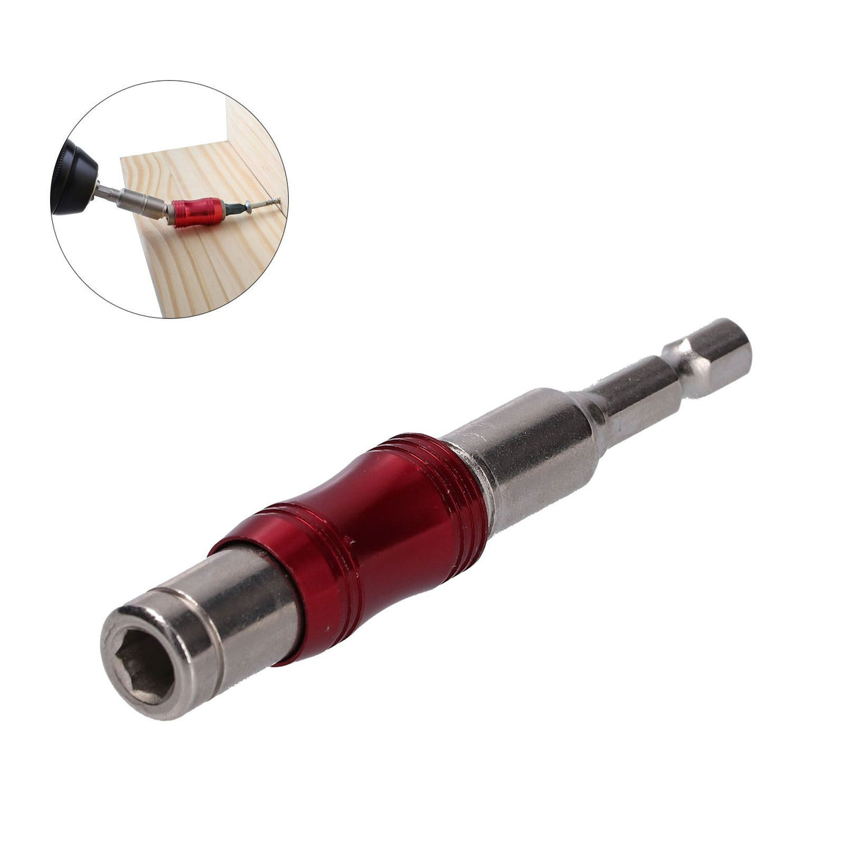 Hex Bit Tip Holder Chrome Vanadium Steel Self Locking Multi Angle Extension Rod for Electric Drill Screwdriver(Red Silver )