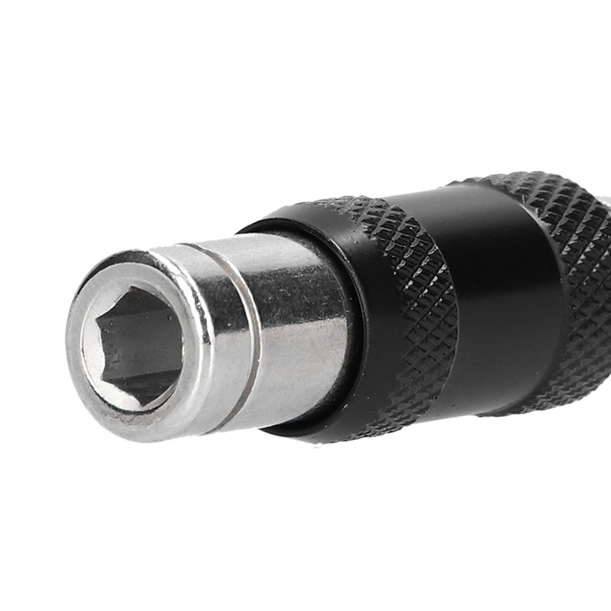 Hex Bit Tip Holder Chrome Vanadium Steel Self Locking Multi Angle Extension Rod for Electric Drill Screwdriver(Silver Black )
