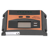 12V/24V Solar Charge Controller IP32 Waterproof High Efficient PWM Solar Power Controller20A - Front View