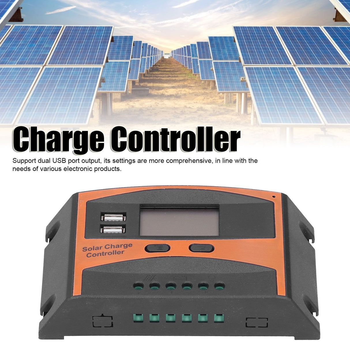 12V/24V Solar Charge Controller IP32 Waterproof High Efficient PWM Solar Power Controller20A