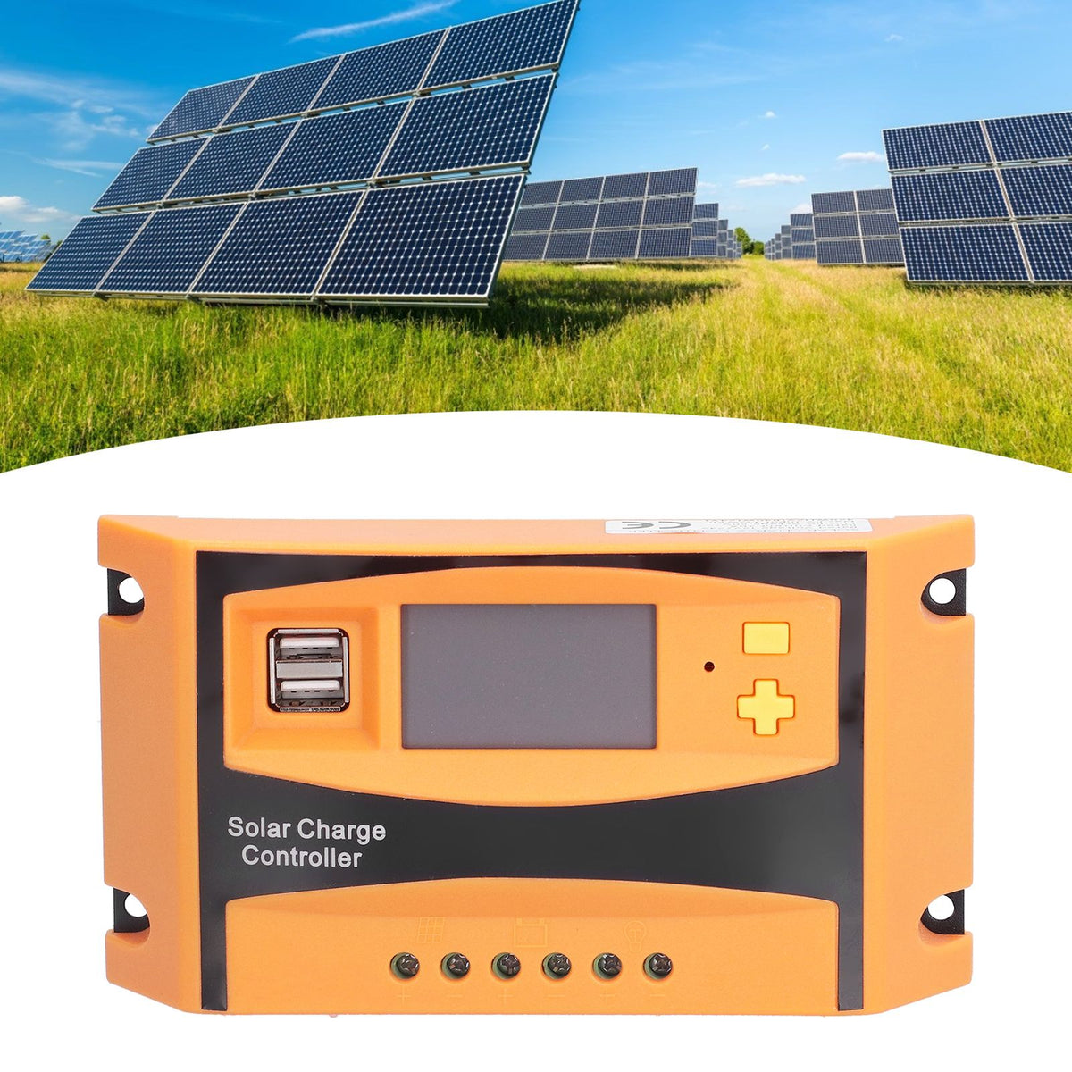 12V/24V Solar Charge Controller Solar Charge Discharge Regulator Waterproof Photovoltaic Controller20A