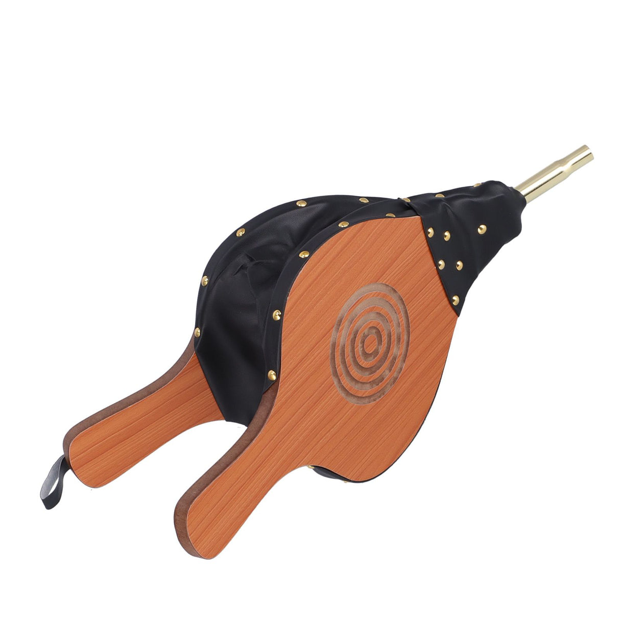 Wood Fireplace Bellows Large Wood Air Blower Cast Nozzle with Hanging Strap for Outdoor Camping BBQ