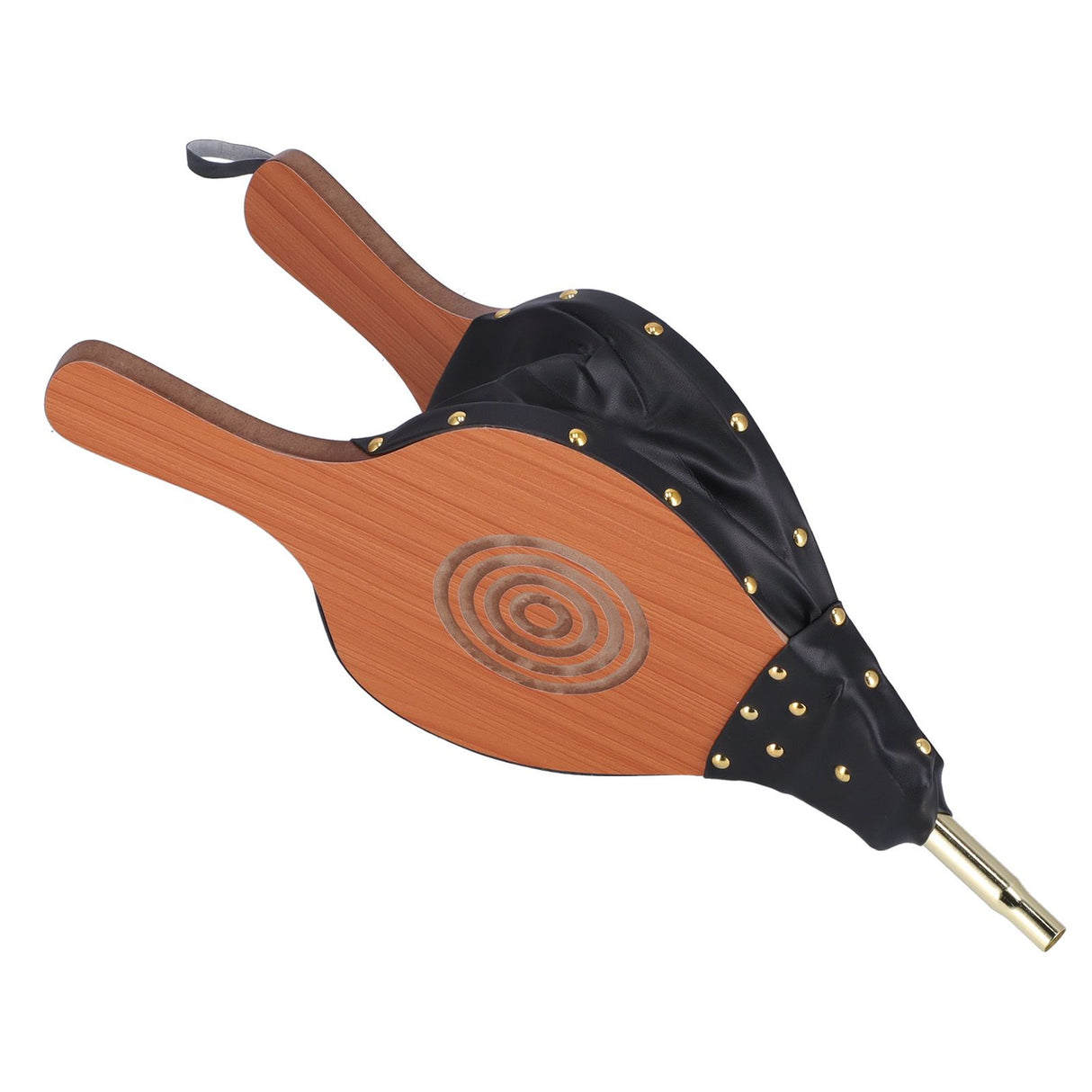 Wood Fireplace Bellows Large Wood Air Blower Cast Nozzle with Hanging Strap for Outdoor Camping BBQ
