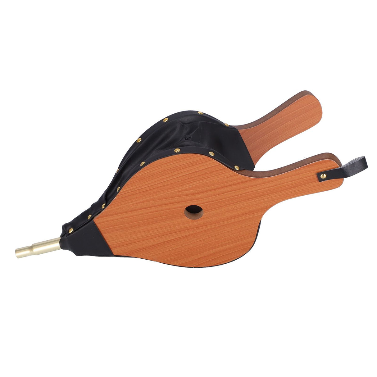 Wood Fireplace Bellows Large Wood Air Blower Cast Nozzle with Hanging Strap for Outdoor Camping BBQ