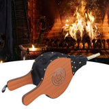 Wood Fireplace Bellows Large Wood Air Blower Cast Nozzle with Hanging Strap for Outdoor Camping BBQ - Extra Image