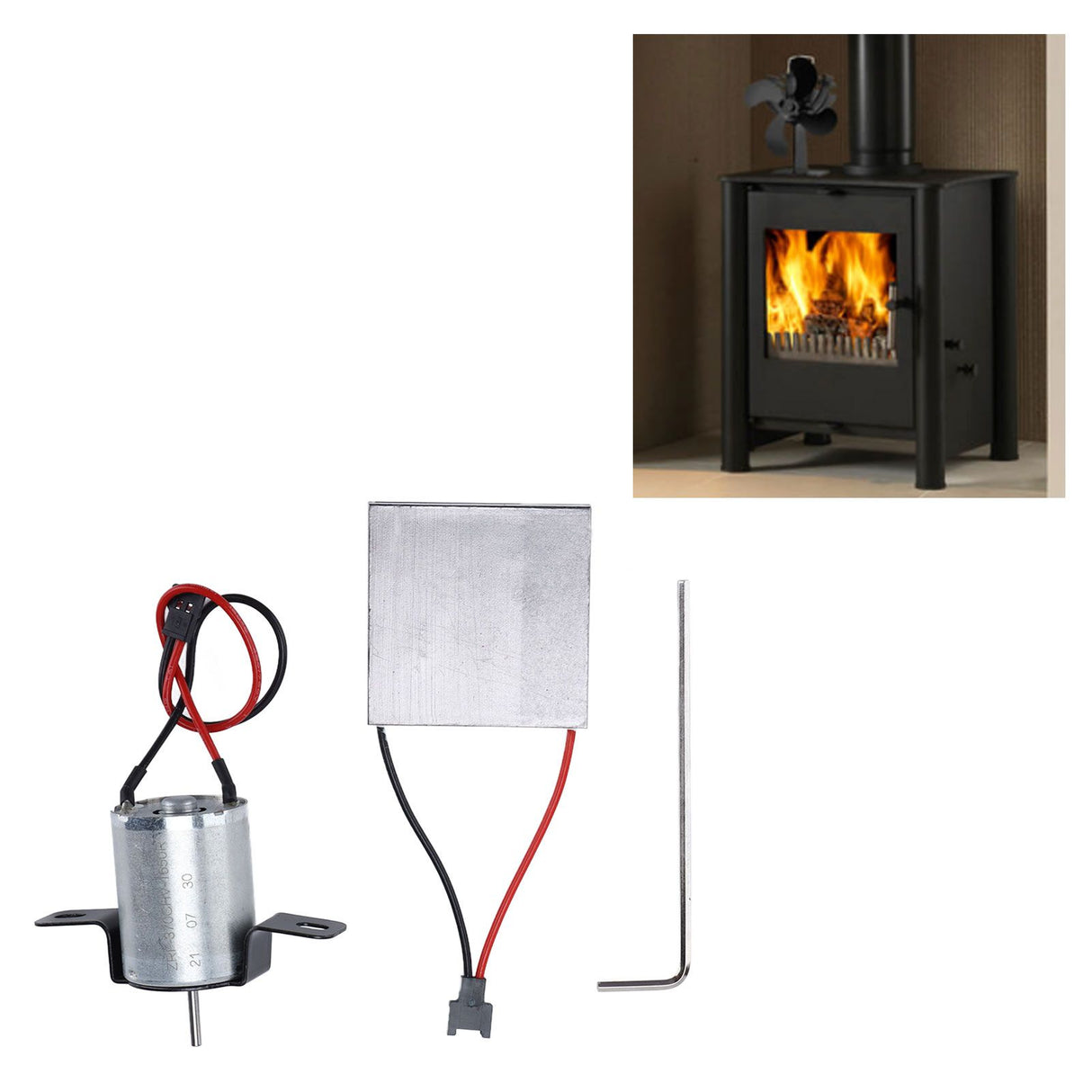 Universal Fireplace Fan Generator Sheet Motor Set Heat Powered Fan Accessory Part for Home Use
