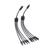 Solar Panel Connector 4 Branch Y Type Parallel Connector Solar Panel Extension Cable PV Wire Adapter - 45-Degree Angle