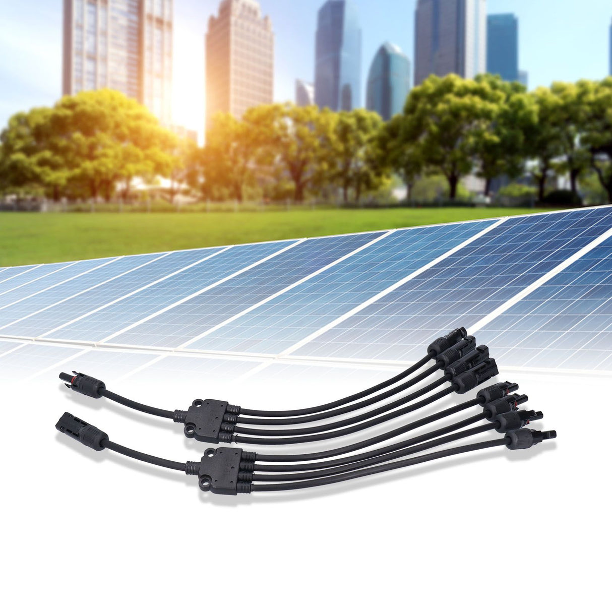 Solar Panel Connector 4 Branch Y Type Parallel Connector Solar Panel Extension Cable PV Wire Adapter