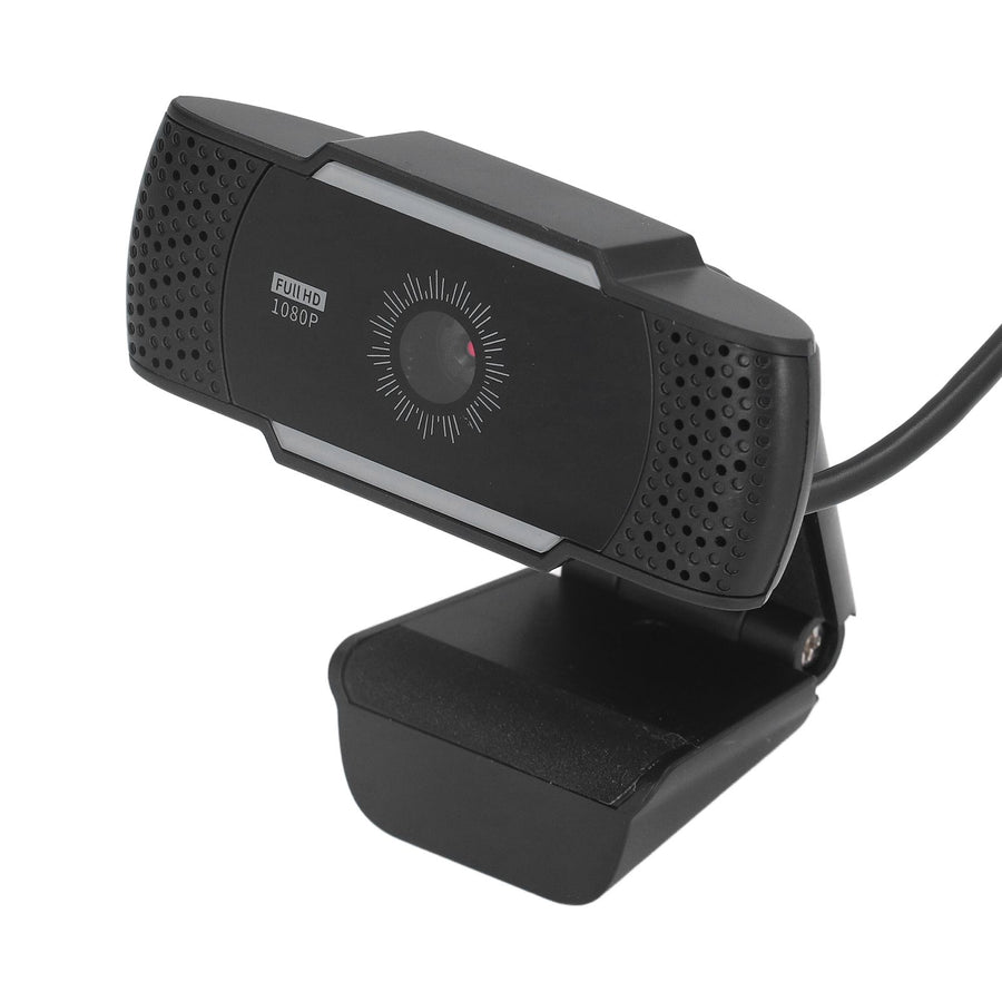 Computer Camera Microphone Automatic Noise Reduction Full HD 1080P USB Stereo Webcam with Rotatable Clip for Office