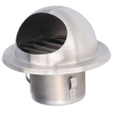 Stainless Steel Air Vent Stainless Steel Round Bull Nosed External Extractor for External Wall Exhaust 60 - Top-Down View