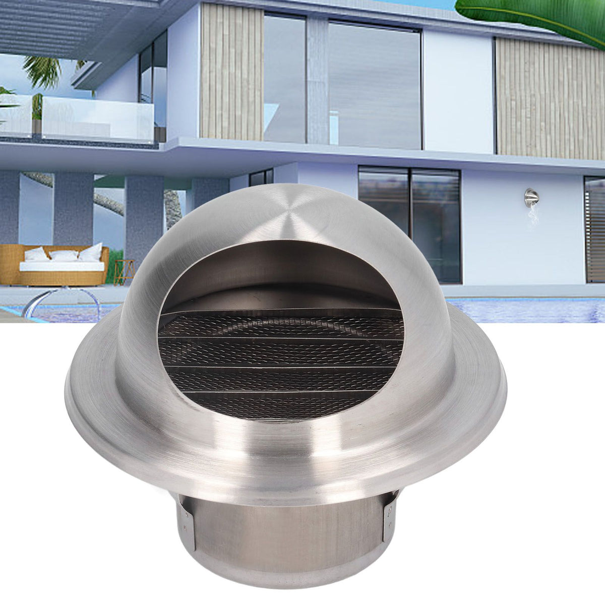 Stainless Steel Air Vent Stainless Steel Round Bull Nosed External Extractor for External Wall Exhaust 60