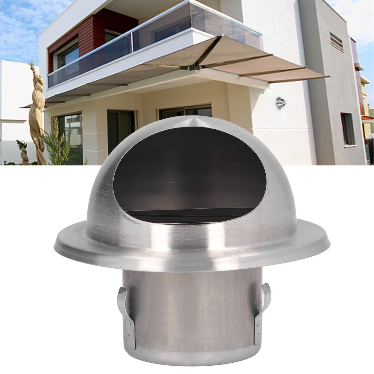 Stainless Steel Air Vent Stainless Steel Round Bull Nosed External Extractor for External Wall Exhaust 60