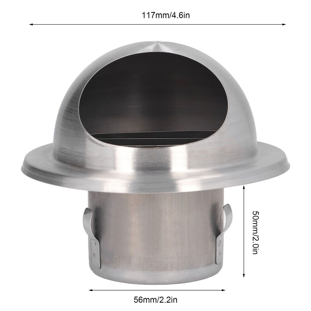 Stainless Steel Air Vent Stainless Steel Round Bull Nosed External Extractor for External Wall Exhaust 60