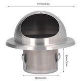 Stainless Steel Air Vent Stainless Steel Round Bull Nosed External Extractor for External Wall Exhaust 60 - Extra Image