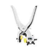 8in Belt Hole Puncher Stainless Steel Sturdy Durable Ergonomic Design Effort Saving Heat Treatment Leather Hole Punch - Side View