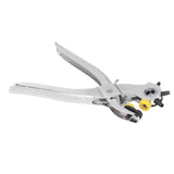 8in Belt Hole Puncher Stainless Steel Sturdy Durable Ergonomic Design Effort Saving Heat Treatment Leather Hole Punch - Top-Down View