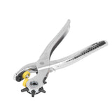8in Belt Hole Puncher Stainless Steel Sturdy Durable Ergonomic Design Effort Saving Heat Treatment Leather Hole Punch - Close-Up Angle
